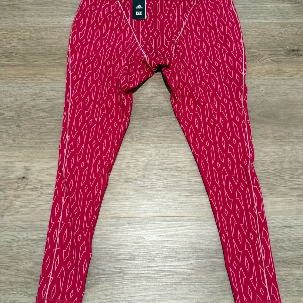 ADIDAS x IVY PARK Women’s Bold Pink and White Stripe Workout Pants Size 2XL